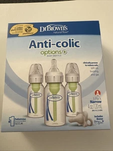Dr. Brown's Natural Flow Options+ Anti-Colic Narrow Baby Bottle 4 Oz 3 Pack B56 - Picture 1 of 1