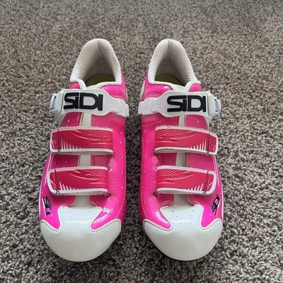 Zapatos de ciclismo SIDI Hi-Tech para mujer suela de carbono rosa talla EE. UU. 9,5 Foto 1 de 4
