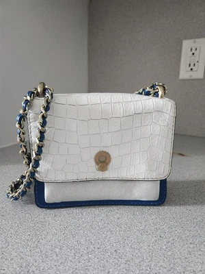 Bolso de mano para mujer Etienne Aigner de cuero blanco/azul Foto 1 de 4