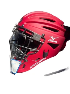 Casco Mizuno Samurai G4 Catchers rojo talla 6 1/2-7 1/4 falta 1 almohadilla ver fotos - Imagen 1 de 17