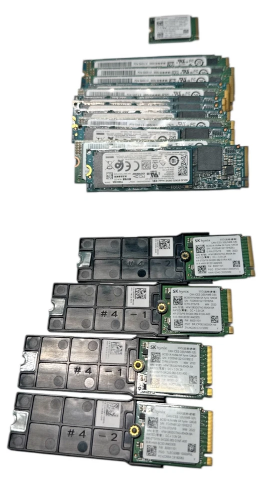 Lot of  14 256GB & 4 x 128GB NVMe Drives – Multiple Brands - Image 1 of 1