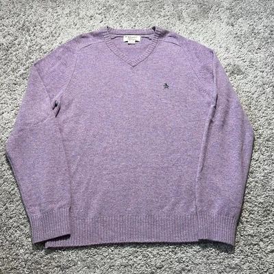 Suéter Munsingwear Púrpura Lana Pura Pingüino Para Hombres XL Cuello en V Y2k Moteado Foto 1 de 4