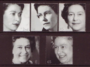 GREAT BRITAIN 2002 GOLDEN JUBILEE UPRIGHT WMK. SET 5 UNMOUNTED MINT - Picture 1 of 1