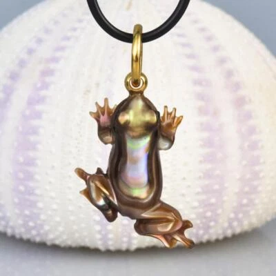 Colgante Rana Oro Vermeil sobre Plata de Ley y Bronce Nácar 5,81 g Foto 1 de 4