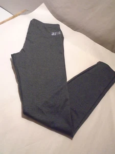 Justice Girls Leggings Gray 12 Full Length Elastic Waistband Stretch Logo - Picture 1 of 3