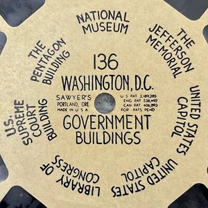 Carrete vintage View-Master 136 edificios gubernamentales de Washington DC (letrado a mano) - Imagen 1 de 5