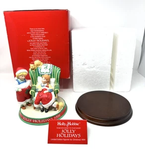 Vintage Christmas Holly Hobbie Porcelain figurine Jolly Holidays 1994 MINT - Picture 1 of 19