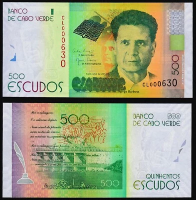 Cabo Verde 500 escudos 2014.07.05. Jorge Bargosa P72 Prefix CL UNC - Image 1 of 4