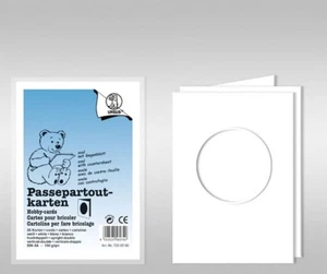 URSUS Passepartoutkarten weiß DIN A6 rund doppelt 25 Stück - Bild 1 von 1