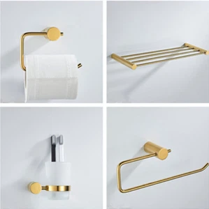 Zirconium Gold Bathroom Towel Bar Hook Soap Dish Holder Paper Holder Accesories - Picture 1 of 12