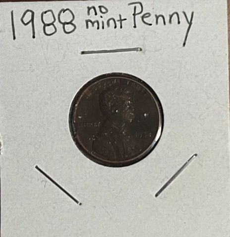 1988 No Mint Mark Lincoln Memorial Cent Error Penny REAL/RARE Cover