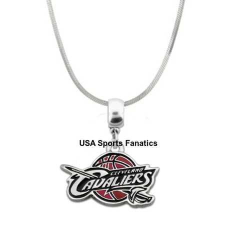 NBA Cleveland Cavaliers Team Logo Pendant Necklace On A 925 Snake Chain Cover