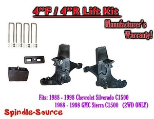 4" Lift Spindles + 4" Blocks FOR 1988 -1998 Chevy / GMC C15 C1500 C2500 2WD - Picture 1 of 2