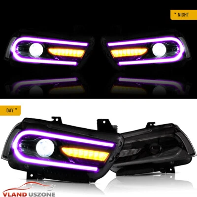 2PCS VLAND Fit For Dodge Charger 2011-2014 Headlights LED RGB Lighting Upgrade - Image 1 of 4