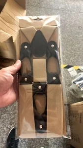 Four Colors Men's Suspenders Button Type Adjustable Length Elastic Unisex Braces - Picture 1 of 15