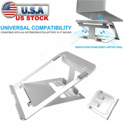 US Aluminum Alloy Stand Tablet Support Holder for Laptop Lap Desk/Riser 10"-17" - Image 1 of 4