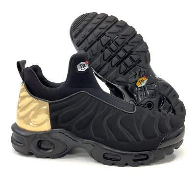 NEW Women's Size 6 Nike Air Max Plus TN Shoes Laceless Black Gold 940382-001 - Image 1 of 4