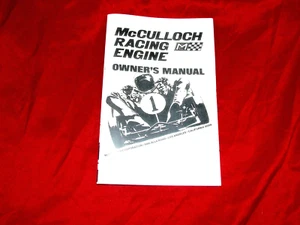 WOW! VINTAGE McULLOCH RACING ENGINE OWNERS MANUAL 34 PAGES REPRODUCTON - Picture 1 of 4