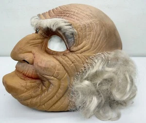 Vintage 70’s “Old Man” Halloween Mask Rubber Face Stitched Hair Cesar RARE READ - Picture 1 of 18