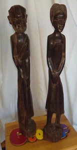 Vintage große afrikanische Stammes ethnische Kunst Skulptur Statue Holzschnitzerei - insgesamt 3 - Bild 1 von 3