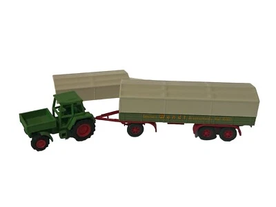 Wiking Brekina 卡车塑料汽车柏林 W 德国复古农场拖拉机魔杖拖车 — 第 1/3 张图片