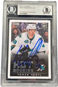 TOMAS HERTL SIGNED 2013/14 SCORE ROOKIE RC CARD #700 BECKETT BAS - Picture 1 of 1