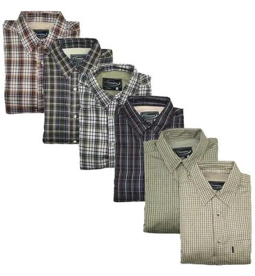 Micro Fleece Lined Country Long Sleeve Check Warm Shirts Farming Fishing Outdoor - Image 1 of 2