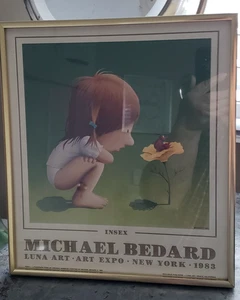 1983 Insex Michael Bedard Lithograph Young Girl Gold Frame - Picture 1 of 5