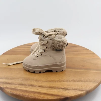 H&M Infant Toddler Unisex Tan Faux Fur Lined Winter Boots Size 4-5 - Image 1 of 4