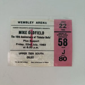 Mike Oldfield - Tubular bells 10th anniversary-Original concert ticket stub 1983 - Picture 1 of 2