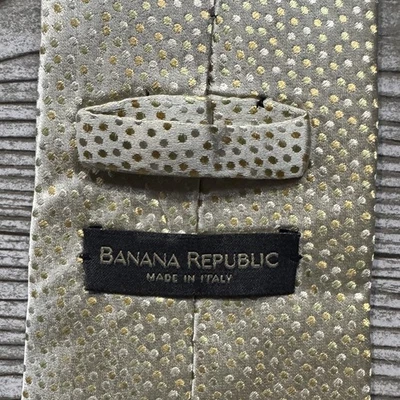 "Corbata de cuello Banana Republic para hombre 100 % seda hecha en Italia mini lunares 58"" de longitud" Foto 1 de 4