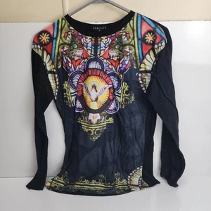 Nobility Long Sleeve Crew Neck Stained Glass Peace in Christ Shirt Men's Size S - Picture 1 of 4