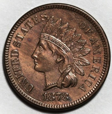1878 Indian Head Cent - US 1c Penny Coin - Image 1 of 4
