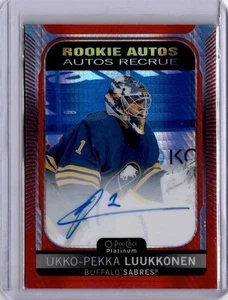 Ukko-Pekka Luukkonen Red Prism Rookie /60 2021-22 OPC Platinum #R-UL Auto RC - Picture 1 of 2