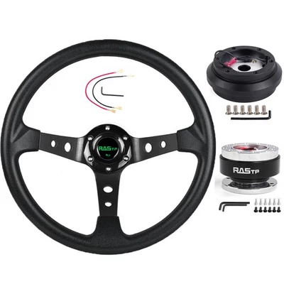 14"Steering Wheel+Quick Release+Adapter 190H For CRX EF 86-91 for Integra 90-93 Foto 1 de 4