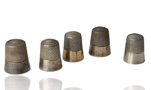 Antique Ketcham & McDougall Sterling Silver Thimbles Lot of 5 K&McD Signed - Picture 1 of 4