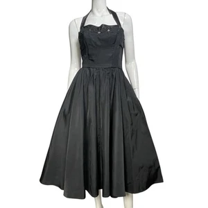Vintage 1950’s Emma Domb Halter Cocktail Party Dress, Small, Full Circle Skirt - Picture 1 of 9
