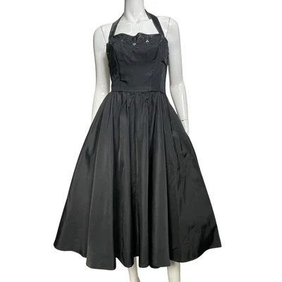 Vestido de fiesta de cóctel Emma Domb halter vintage de los años 50, pequeño, falda circular completa Foto 1 de 4