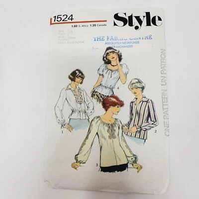 Style 1524 Misses Tops in 4 Styles sew Pattern sz 10 Vintage 1975 - Image 1 of 3