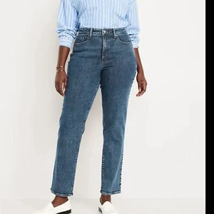 Old Navy Damen OG gerade knöchelblau Acid Jeans Gr. 8 neu ohne Etikett - Bild 1 von 11
