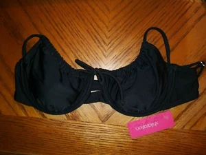 Xhilaration Size L Junior Swim Top Black Shell 82% Nylon Lining 100% 414 - Picture 1 of 7