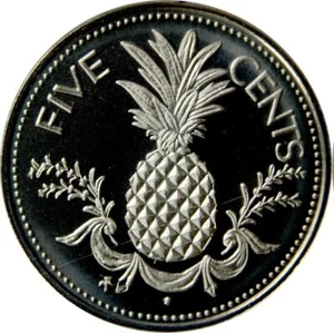 Bahamas | Moneda de 5 centavos | Piña | Flamenco | Marlín | 1974 - 2006 - Imagen 1 de 2