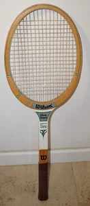 Raqueta de tenis de madera Wilson vintage de los años 80 Chris Evert Lloyd Champ agarre de cuero - Imagen 1 de 12