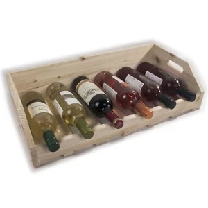 Natural Pine Wine Rack Storage Holder / 6 Bottles / Display Storage For Craft - Picture 1 of 10
