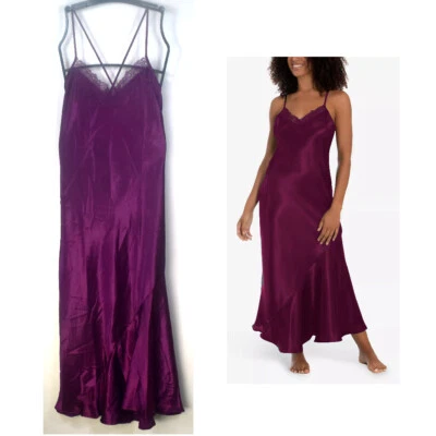 Linea Donatella Charmeuse Camisón Satinado Magenta Talla S Nuevo THS020 Foto 1 de 4