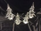 Set 4 Lead Crystal Christmas Trees. Toscany  Collection 2-8” &2 Gorham 6” MCM