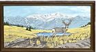 Framed 1977 Oil Painting;; Artist Board, Mountain Landscape, Alice Reimers 26X14