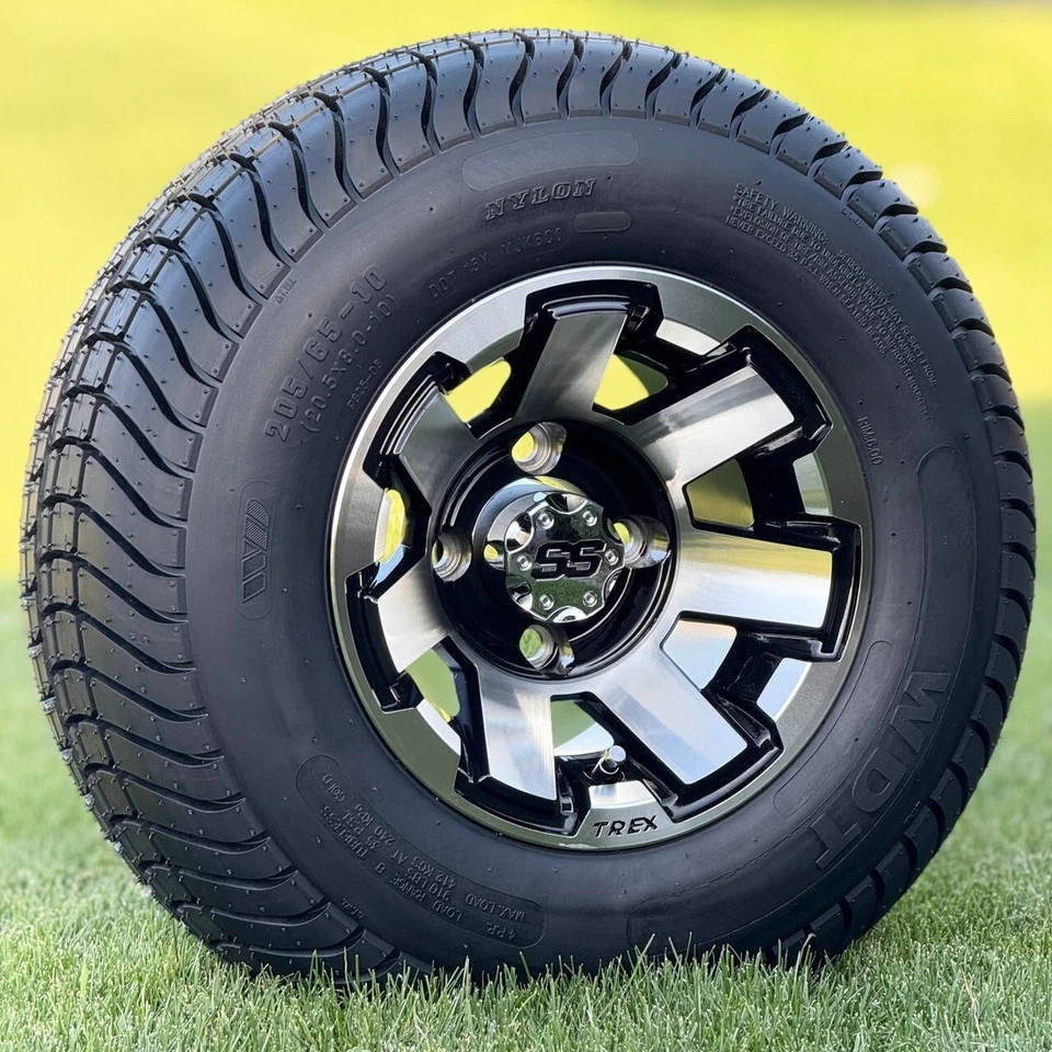 Rueda mecanizada TREX 10" ATLAS y neumático de calle ComfortGlide DOT 205/65-10 - Juego de 4 Foto 1 de 4