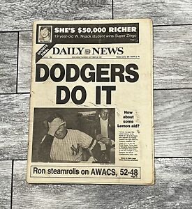 1981  NY Daily News NEWSPAPER LA Dodgers Win World Series World Series Champs