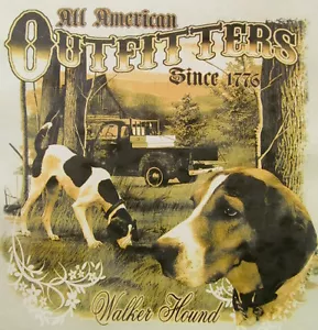 OUTFITTERS WALKER HOUNDS ...COON HUNTING COONDOGS SHIRT #500-C FRONT PRINT ONLY - Picture 1 of 3